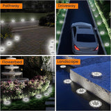 Siatom Stainless Steel Solar Ground Lights 8 Pack, IP68 Waterproof Solar In-Ground Light for Outdoor, Flat | Lumora