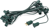 HLO Lighting C7 Light Strings | 25' Green Cord with 12" Socket Spacing, E12 Christmas Light Stringer | Lumora