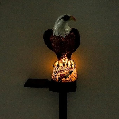 Luwint Solar Garden Statue, Small Bald Eagle Outdoor Solar Stake Light Decor for Garden Lawn Yard Decoration