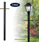 Solus 7-Foot Direct Burial Lamp Post – Outdoor Aluminum Light Pole with Decorative Cross Arm & 120V Outlet – Fits | Lumora