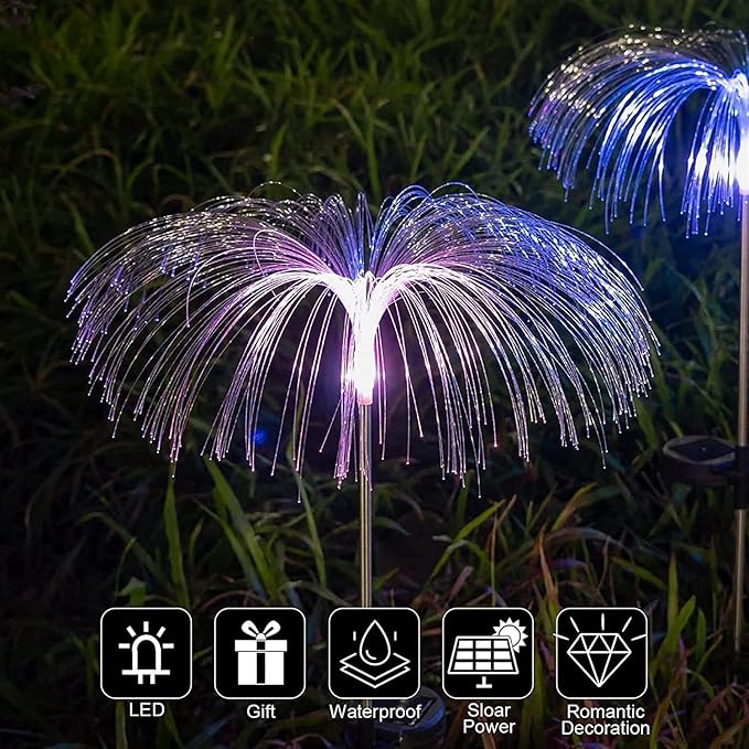 Solar Garden Lights Garden Lights Solar Outdoor Solar Jellyfish Lights Waterproof Solar Garden Lights 7 Colors Replacement Pathway Lights Solar Sunflowers For Garden Patio Decorations Garden Lights Wa