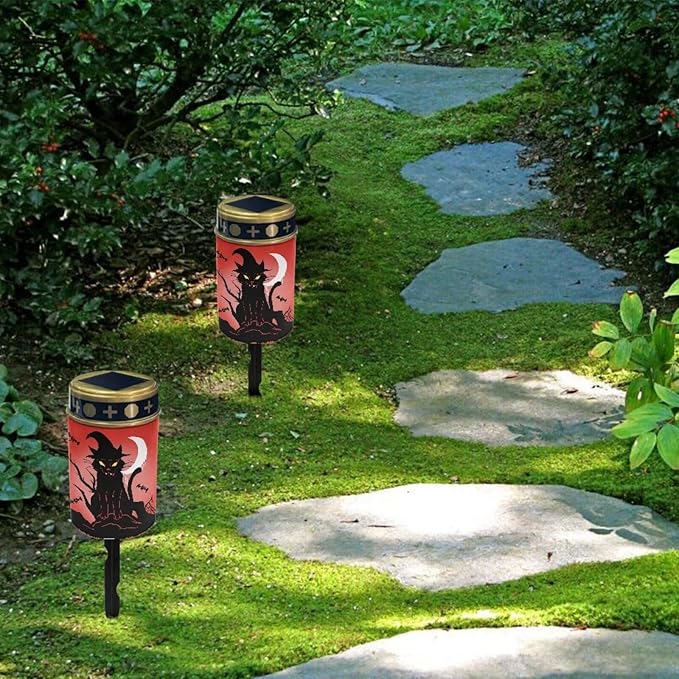 ZOUTAIRONG Moon Ghost Solar Light for Cemetery Grave Solar Garden Lights Solar Lights for Outside Solar Pathway Lights Outdoor Cemetery Solar Lights for Grave Solar Lights
