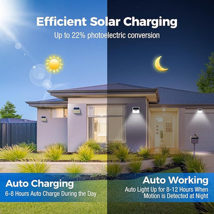 Peasur Solar Outdoor Lights [20 Pack/140LED], 3000K Solar Motion Sensor Outdoor Powered Security Lights 3 Working Modes Waterproof for Outside Garden Yard, White Frame