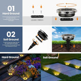 SOLPEX Solar Ground Lights 12 Pack, Solar Pathway Lights Outdoor Waterproof, Landscape Lighting for Garden | Lumora