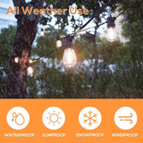 SUNTHIN Outdoor String Lights, 96FT Patio Lights with 32 LED Shatterproof Bulbs, Hanging for Outside, Garden | Lumora