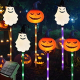 6Pack Halloween Solar Garden Pathway Lights Outdoor Landscaped LED Lighted Path Solar Powered Pumpkin Ghosts with | Lumora