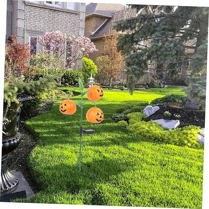 DOITOOL Ground Pumpkin LED Light Outdoor Halloween Lawn Lamp Plastic Garden Solar Lamp for Pathway Courtyard Decoration