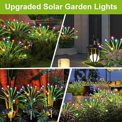 Aogist Solar Garden Lights Outdoor Waterproof,2 Packs 20 LED,Sway by Wind, Yard Patio Pathway Decoration, High Flexibility Iron Wire & Heavy Bulb Base,Multicolor
