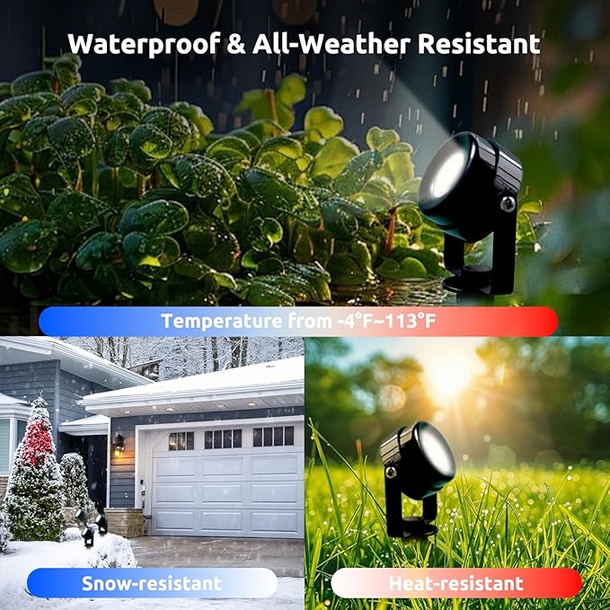 Smart RGBW Landscape Lights, 8 Pack Low Voltage Landscape Lighting with APP & Remote Control, IP65 Waterproof and | Lumora