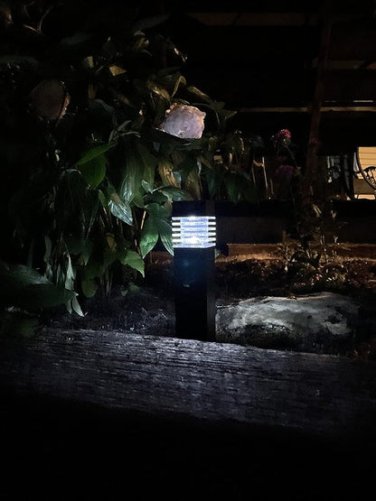 Modern White LED Lights Solar, 6 Pack Black Solar Pathway Lights, Outdoor Waterproof Solar Lights Garden, Decor Lamp, Landscape Path Lights for, Yard, Patio, Driveway, Sidewalk.