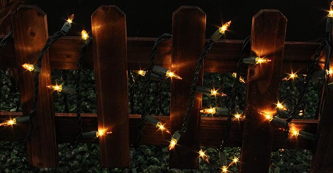 LAMPHOME Christmas String Light,100 Count Incandescent Mini String Light in 19.6ft,Indoor/Outdoor 120V UL Certified Mini Light for Christmas,Wedding,Patio Lawn,Home,Garden,Party,Store (Yellow)