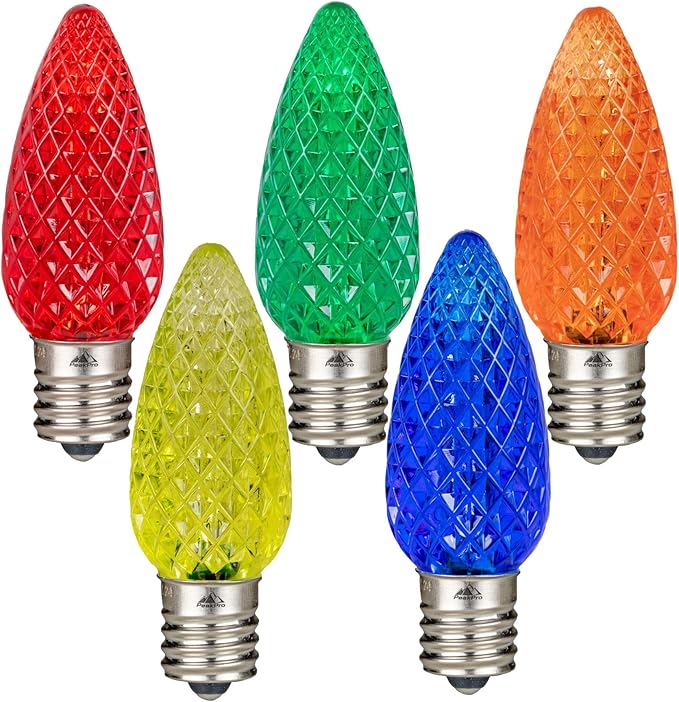 Novelty Lights 250CT C9 LED Faceted Ultra Bright Dimmable Outdoor Christmas Light Replacement Bulbs - Decorative | Lumora