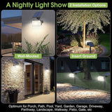 102 LED Solar Spot Lights Outdoor Waterproof IP65, Adjustable Landscape Spotlights, [8 Pack/4 Modes] Auto On/Off | Lumora