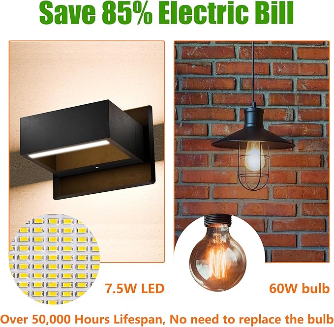 Outdoor Up Down Wall Lights LED Porch Wall Mount Lamp Modern Exterior Wall Sconce Light Fixture Waterproof Aluminum | Lumora