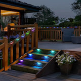 12 Pack Solar Deck Lights, RGB Color Changing Christmas Solar Fence Lights, Waterproof Step - Outdoor Path Light | Lumora