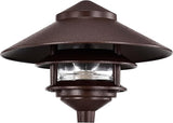 NUVO SF76/635 One 2 Louver Hood Outdoor Pagoda Landscape Pathway Light, 2 Tier-Large, Old Bronze | Lumora