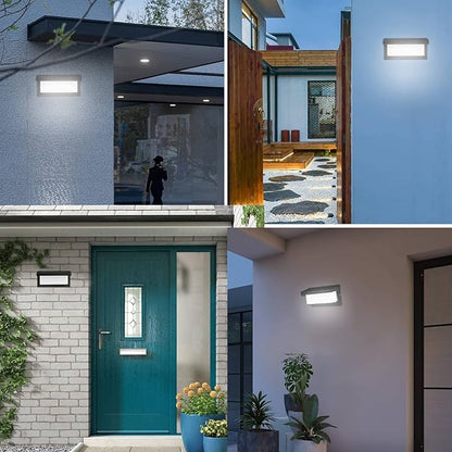 LOVEZOE 18W Outdoor Porch Light - IP65 Waterproof LED Wall Porch Light Fixture in 1800Lm 6000K Cool White Porch & Patio Lamps, Wall Mount for Garage Walkway Backyard Garden