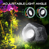 Solar Rock Lights Outdoor, Angle Adjustable Solar Lights Outdoor Waterproof, LED Solar Garden Lights, Auto On/Off | Lumora