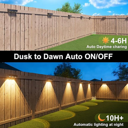 Solar Fence Lights with Remote 16 Pack, Color Changing RGB & Warm White, 12 Dynamic Modes, IP65 Waterproof, Solar Lights for Fence, Deck, Backyard, Patio Holiday & Party Decoration