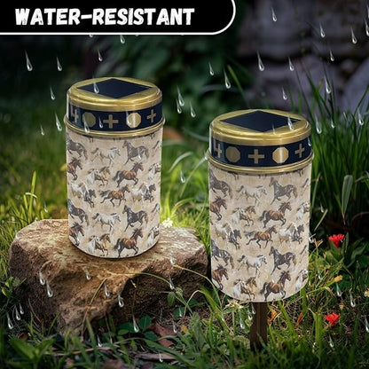 ZOUTAIRONG Western Cowboy Solar Light for Cemetery Grave Solar Garden Lights Pathway Lights Solar Powered Solar Pathway Lights Outdoor Cemetery Solar Lights for Grave Solar Lights