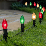 25Ft C9 Christmas Multicolor String Lights, Vintage Christmas Lights with 27 C9 Clear Red/Green/Frosted White | Lumora