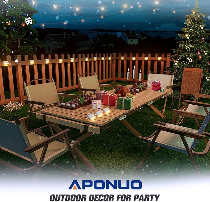 APONUO Solar Deck Lights 16 Pcs, Solar Step Lights Outdoor Waterproof Led Fence Light for Patio, Stairs, Garden | Lumora