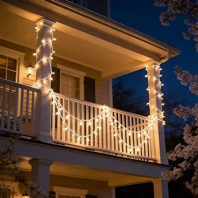 150 Warm Clear Christmas Lights, UL List and Commercial Grade White Wire String Lights 50 FT, for Indoor Outdoor | Lumora