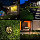 Crackle Globe Light 15cm LED Warm Yellow Outdoor In-ground Garden Pathway Lamp Waterproof for Lawn Patio | Lumora