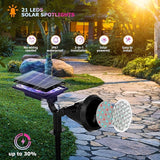 Solar Color Spot Lights Outdoor, 21 LEDs Color Changing Outdoor Lights, IP67 Waterproof RGB Multicolor Yard Solar | Lumora