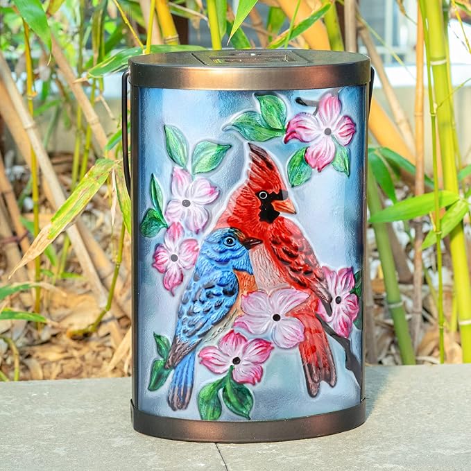 Hanging Solar Lantern Outdoor Bluebird Waterproof LED Cardinal Light Decorative Tabletop Lamp for Patio Garden Yard | Lumora