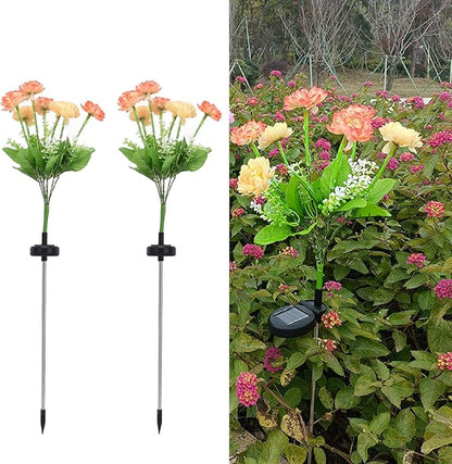 ZJchao Solar LED Flower Lights Garden Patio Lawn Yard Pathway Simulation Decorative Stake Lights for Outdoor