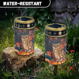 Autumn Fall Owl Solar Garden Lights Outdoor Waterproof Thanksgiving Decor Set of 6,Solar Stake Lights for Yard | Lumora