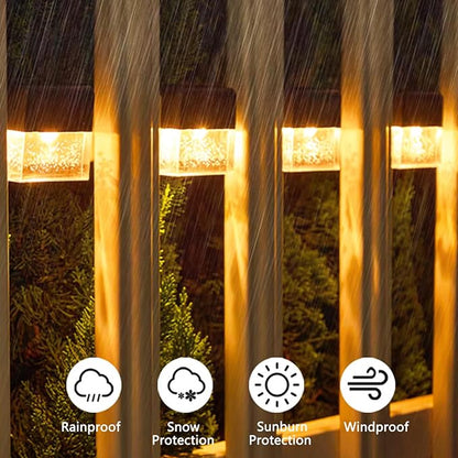 Solar Garden Railing Lights, 4 Pack Waterproof LED Solar Lights Outdoor with Warm White/7 Color Changing Lighting for Step, Fence, Garden, Patio, Stairs, Yard