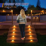 APONUO Solar Deck Lights 20 Pcs, Outdoor Waterproof Led Solar Fence Lamp for Patio, Stairs, Garden Pathway, Steps | Lumora