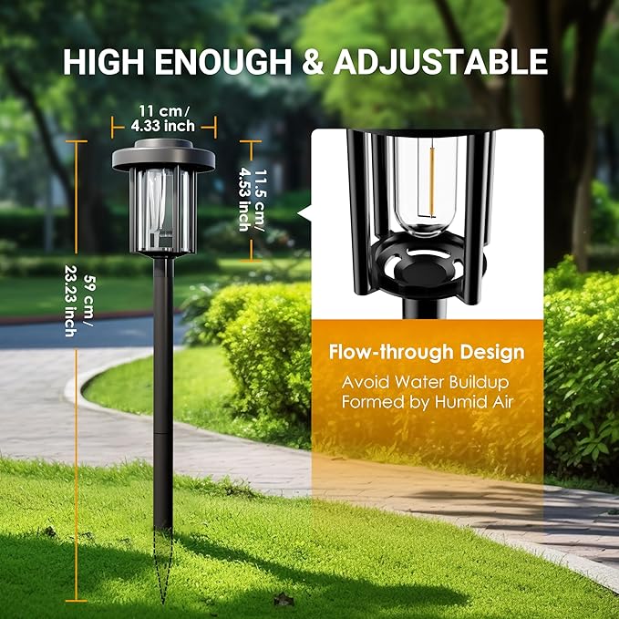 Solar Pathway Lights, 6 Pack Solar Light Outdoor IP65 Waterproof Landscape Lighting for Garden, Path, Yard, Walkway, Outdoor Decor Warm White