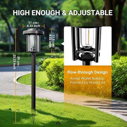Solar Pathway Lights, 8 Pack Solar Light Outdoor IP65 Waterproof Landscape Lighting for Garden, Path, Yard, Walkway, Outdoor Decor Warm White
