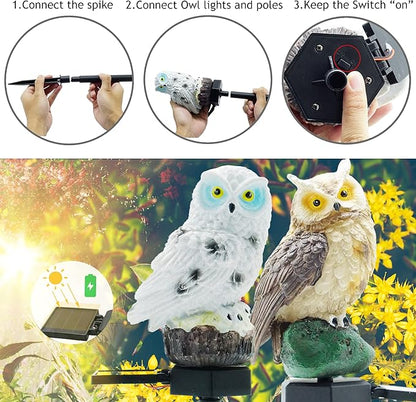 SmilingTown 2 Packs Owl Solar Lights Outdoor Figurine Lights Owl Decor Solar LED Lights Garden Decoration with Stake Waterproof for Lawn Pathway Yard Patio Owl Gift Ideas