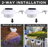 16 Pcs Solar Powered LED Gutter Lights 3 LED Deck Gutter Solar Lights Outdoor Waterproof LED Garden Yard Wall Lamp | Lumora