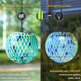 VCUTEKA Hanging Solar Lanterns Mosaic Solar Lights with Hook Up, Outdoor Garden Lights Decor for Yard Tree Fence | Lumora