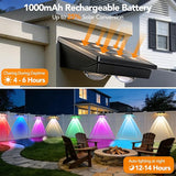 Solar Fence Lights Outdoor 8Pack, Warm White & 6 Color Change and Glass Panel, Waterproof High Brightness Solar LED | Lumora