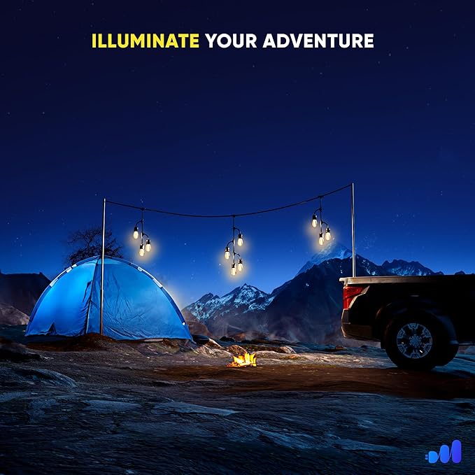 Maximm Outdoor String Lights Waterproof Shatterproof - LED Lights for Outside, with 10 Edison Plastic Bulbs Great | Lumora