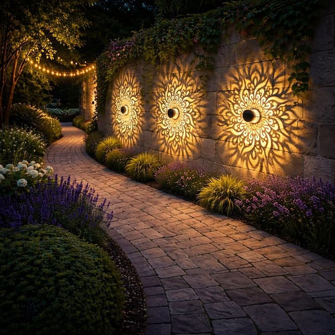 Decorative Solar Mandala Lights Outdoor, Waterproof Mandala Solar Fence Lights for Garden, Patio, Deck & Backyard | Lumora