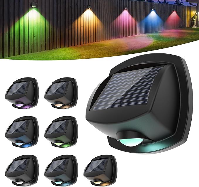 SOLPEX Solar Lights Outdoor Waterproof IP65, Solar Stair Lights Outdoor for Fence, Deck, Step, RGB Multicolor LED | Lumora