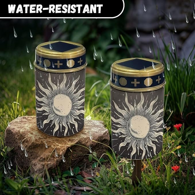 Gothic Sun Outdoor Garden Lights Removable Installation Convenient Cemetery Solar Lights Popular Outdoor Landscape Lights for Patio Lawn Garden Cemetery Decoration