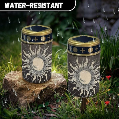 Gothic Sun Outdoor Garden Lights Removable Installation Convenient Cemetery Solar Lights Popular Outdoor Landscape Lights for Patio Lawn Garden Cemetery Decoration
