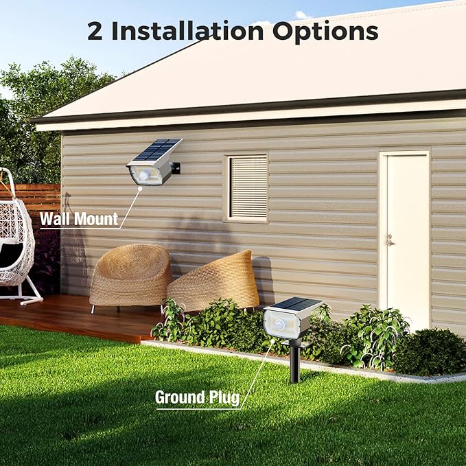 nipify 12 Pack Solar Spot Lights Outdoor Motion Sensor with 3 Modes,Solar Spotlights Outdoor Waterproof 2-in-1 Auto | Lumora