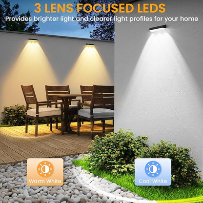 Solar Fence Lights 12 Pack,Solar Deck Lights Waterproof Led with 12 Modes RGB Color GlowColor Changing for Fenc,Yard,Garden,Patio,Backyard,Railing,Deck,Porchaily&Holiday Decorations