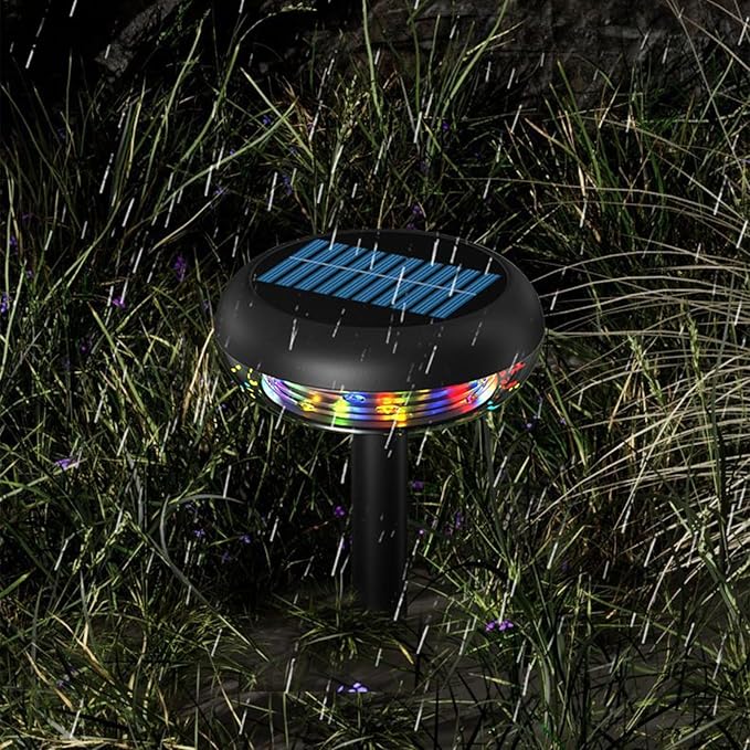 Solar Lights Outdoor, Waterproof, 11x11x3.8cm, Color Changing Solar Pathway Lights, Led Garden Lamps, Rechargeable, for Gardens, Patios, Porches, Lawns