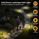 Gardenreet Brass Landscape Path Lights, LED 12V Low Voltage Pathway Lights Wired, Modern Outdoor Garden Lights | Lumora