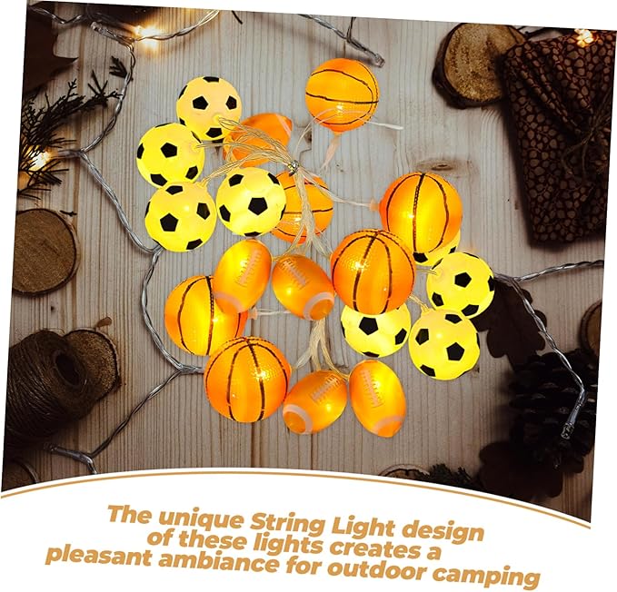 Led Sports String Light Bulb Decorative Hanging Lights for Outdoor Parties Camping and Sports Events Battery Operated Warm Illumination for Patio and Backyard Decor